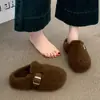 Zapatos Bo Ken de Suela Gruesa Puntera Abierta Medias Zapatillas de Algodón para Mujer Uso Exterior 2026 Otoño/Invierno Nuevas Botas de Nieve Zapatos de Algodón con Forro de Felpa