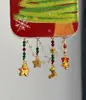 Hombre de jengibre navideño Cadena para teléfono móvil con borla de árbol de Navidad Nicho DIY Cordón para teléfono móvil de aspecto elegante Colgante de cuentas Regalo