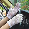 Luvas de Renda com Proteção Solar para Primavera e Verão, Luvas Finas Respiráveis Elásticas Resistentes a UV para Cerimônia de Casamento e Uso ao Ar Livre