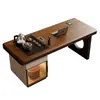 Mesa de Chá de Madeira Maciça de Luxo Leve Integrada para Casa Moderna Chinesa Mesa e Cadeira para Preparo de Chá de Escritório Conjunto Mesa de Chá para Varanda Sala de Estar Boa