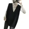 Suéter Cardigan Chaleco de Punto Estilo Coreano Retro Temperamento Cuello en V Longitud Media Estilo Perezoso Holgado Adelgazante Ropa de Abrigo