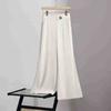 Calça Feminina Casual Nova de Linho Tencel Wide-Leg Cintura Alta para o Verão 2026 Fina Moda Emagrecedora em Estoque