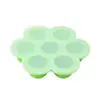 Bandeja Congelador de Alimentos Molde para Cubitos de Hielo de 7 Compartimentos Caja de Silicona para Alimentos Complementarios de Bebé Contenedor Engrosado para Congelar Snacks