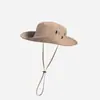 Sombrero de Sol con Protección Solar, Sombrero para Pesca y Senderismo al Aire Libre, Sombrero de Vaquero Occidental, Sombrero de Pescador con Cordón para Mujer, Sombrero de Verano de Ala Ancha para Hombre