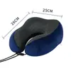 Almohada portátil con forma de U de espuma viscoelástica para viajes, catiónica, extraíble y lavable, para viajes de larga distancia y soporte cervical de avión