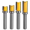 Yusheng 8x 1/2 rodamiento fresa recta 4 piezas fresa para carpintería 8-mango rodamiento fresa de recorte cabezal de fresa recta de doble filo