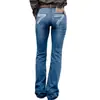 Roupas femininas da Amazon, nova coleção primavera/outono do eBay, calça jeans bordada com bolsos traseiros, versátil e modeladora, calça pantalona moderna, em estoque