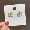 Brincos de Pérola Elegantes Estilo Coreano Francês Agulha de Prata 925 Brincos de Alta Qualidade Coração Flor Versáteis para Mulheres Atacado