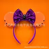 Diadema de Mickey Orejas de Mickey Lentejuelas Accesorios para el Cabello Lentejuelas de Puntos Polka Lazo de Lentejuelas de Puntos Polka Halloween Diadema de Mickey