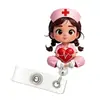 Porta-credencial retráctil de dibujos animados médicos acrílico Porta-tarjeta de identificación de hospital Qi Sheng Crafts China Otro