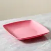 Plato para Pasta Casero de Paja de Trigo Plato Cuadrado de Plástico Creativo Japonés Plato para Ensalada de Frutas Postre Plato para Pastel Venta al por Mayor