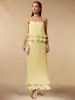 Nuevo vestido largo plisado de estilo europeo y americano con tirantes amarillos, vestido sexy de pastel con retazos, vestido largo de tirantes
