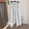 Tiro real de pantalones casuales de pierna ancha versátiles y artísticos de algodón y lino, nuevo estilo de verano 2026 para mujer