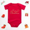 Feliz Natal Natal vermelho bebê macacão manga curta algodão macacão bebê macacão
