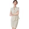 Traje Profesional de Alta Gama para Mujer, Verano Delgado Manga Corta Elegante Estilo Diosa Ropa de Trabajo para Recepción de Hotel/Joyería