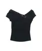 Nova Camiseta de Verão Estilo Coreano Cor Sólida Irregular de Um Ombro Manga Curta para Mulheres, Design Único Y2K, Top Tendência Slim Fit