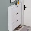 Zapatero Ultra Delgado de 17 cm para Entrada del Hogar, Económico Simple Moderno Gabinete de Almacenamiento, Zapatero Pequeño Multifuncional Estrecho de Cubo Basculante
