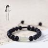 Pulsera de cuentas con forma de jade Hetian simple retro con cuentas de ámbar de medicina natural pulsera unisex venta al por mayor