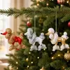 Decoración navideña adorno mini poodle colgante para árbol de Navidad ambiente festivo bola con forma decoración de ventana adorno colgante