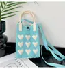 Bolsa de Celular para Armazenamento, Bolsa Transversal para Mulheres, Bolsa de Mão Doce Tricotada, Bolsa de Tricô, Bolsa de Presente, Bolsa de Mão Doce Estilo Coreano