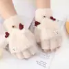 Guantes de Peluche de Capibara Lindos para Mujer, Cubierta Plegable de Medio Dedo para Invierno, Compatibles con Pantalla Táctil, Cálidos y Gruesos, para Estudiantes y Ciclismo, a Prueba de Frío