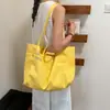 Bolso de Lona para Mujer Versátil de un Solo Hombro con Estampado de Letras de Gran Capacidad para Primavera/Verano Bolso de Compras Casual Simple