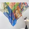 Novedades en Stock: Pañuelo Cuadrado de Algodón de Seda Estampado de 70 cm con Patrón Floral Francés Vintage, Chal Pequeño Delgado, Disponible al por Mayor