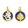 Colgante de la Fortuna Azul Dorado Esmaltado Chapado en Oro Plata S925 Estilo Chino Nuevo DIY Accesorio de Plata de Lujo Ligero