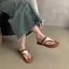 Chanclas Estilo Tweed para Mujer Verano Ropa Exterior Nuevo Estilo Coreano Chanclas de Hada Suaves de Suela Plana Zapatos de Playa