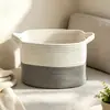 Cesta de almacenamiento grande tejida a mano transfronteriza, cesta de almacenamiento portátil, organizador de cuerda de algodón para ropa sucia, cesta de almacenamiento de juguetes