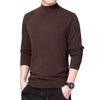 Camada Base Térmica Masculina de Cor Sólida com Corte Slim para Outono e Inverno, Camiseta Versátil Simples de Veludo Alemão com Gola Alta e Manga Longa