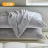 Novedad 2025, fundas de almohada de gasa de algodón puro, juego de dos, resistentes al aceite, fundas de almohada 100% algodón, absorbentes de sudor, transpirables, antideslizantes y que no se caen