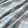 2026 Nuevo Estilo Hilo de Algodón Puro Teñido en Hilo Algodón Lavado Sábana Individual Cuadros Simples Cubre Cama de Algodón Puro Juego de Tres Piezas Ropa de Cama