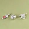 Colgante de accesorios de plata pura Rey Ciervo Dorado, Oreja Degradado Lluvia, Espada Estrella del Norte, Mantra de Seis Caracteres, Tambor de Sonajero, lingote de plata, colgante de plata pura