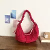 2026 Verano Nuevo Estilo Encaje Simple Cordón Pliegues de Cuerno Dulce Estilo Coreano Simple de Alta Apariencia Bolso Cruzado