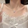 Luz das estrelas brilhante ~ Requintado Colar Pingente Redondo de Zircônia Xia Xiaozhong ins Light Luxury High-end All-match Clavicle Chain