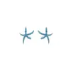 Pendientes de Estrella de Mar Azul de Plata de Ley 925 para Playa de Verano, Lujo Ligero, Diseño de Nicho, Pendientes Versátiles de Gama Alta