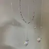 Colar de Morango com Pérolas Lindo Nicho Super Bonito 2026 Novo Estilo Item Quente Toque de Luxo Corrente para Clavícula Feminina