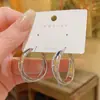 Brincos de Metal Geométricos de Moda Personalizados, Estilo de Luxo Leve de Alta Qualidade, Brincos de Tarraxa Versáteis da Moda, Presilhas de Orelha Femininas, Brincos para o Dia a Dia