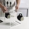 Colgador de vasos de agua para el hogar con drenaje de vidrio, soporte para vasos de café, soporte para vasos de agua, soporte para vasos, bandeja para vasos, estante de almacenamiento