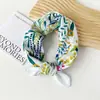 Lenço Quadrado Pequeno 58 Algodão Puro Azul Paisley Lenço de Seda Versátil Estampa Floral Lenço Fino para Pescoço Lenço para Mulheres Atacado
