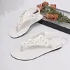 Sandalias Planas de Chancla de Talla Grande de Comercio Exterior para Mujer 2026 Verano Nueva Moda Sandalias de Playa con Banda Elástica Florales para Mujer