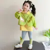 Conjunto de Roupa de Primavera para Meninas 2026 Novo Estiloso Versão Coreana Doce Desenho Animado Casual Menina Primavera e Outono Conjunto de Três Peças Tendência