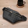 Bolso Cruzado de Pecho para Hombre Bolso de Hombro Moda Trendy Cuadros Europeos y Americanos Retro Bolso Pequeño Marca de Moda para Hombre Casual Versátil