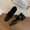 Zapatos Mary Jane de Felpa con Tacón Grueso Estilo Francés Chuyuji para Mujer 2026 Nuevos Zapatos Peludos de Otoño Invierno para la Noche