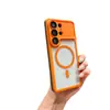 Adecuado para Samsung S26ultra, la funda magnética transparente de acrílico para teléfono viene con un protector de película para lente incorporado para el S25u