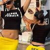 Aliexpress Comercio Exterior Europeo y Americano Nuevo Calle Chica Caliente Trendy Top Corto Ajustado Cuello Redondo Letra Camiseta de Manga Corta