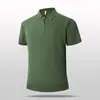 2026 Nueva Camisa Polo de Manga Corta de Color Liso con Cuello y Solapa Verano para Hombre de Manga Corta Ligeramente Madura Business Casual Transpirable con Media Cremallera