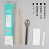 Palitos Descartáveis Conjunto de Quatro Peças Personalizados Palitos Comerciais para Viagem Pacote de Utensílios para Viagem Configuração para Atacado Pode Ser Personalizado