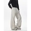 Estilo Novo de Verão Calças Masculinas Casuais Largas com Cintura Elástica de Perna Reta Moda Tendência Streetwear Cool Calças Longas